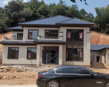 株洲市賓總二層新中式別墅建筑施工案例圖欣賞