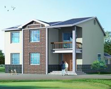 [永云別墅]457湖南新農村雙拼二層別墅住宅16.5m×12m
