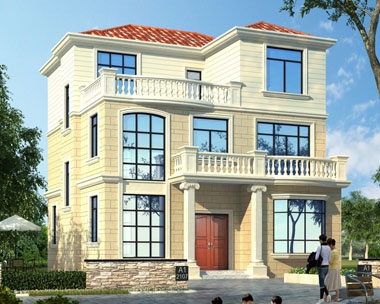 永云別墅AT1723農村自建房三層別墅施工圖紙10.3mx11.3m