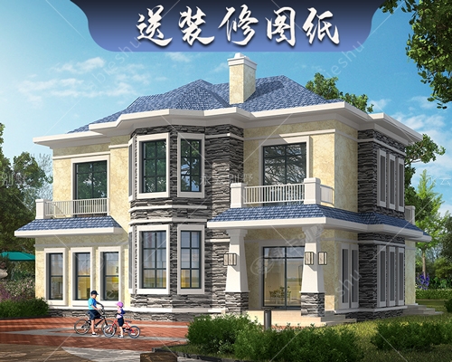 輕奢簡歐二層農村自建小別墅158平戶型洋房全套設計施工圖紙2837