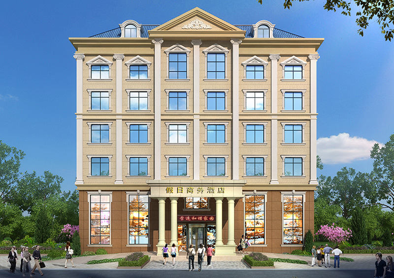 衡南6層度假商務(wù)酒店建筑外觀及施工圖紙定制設(shè)計