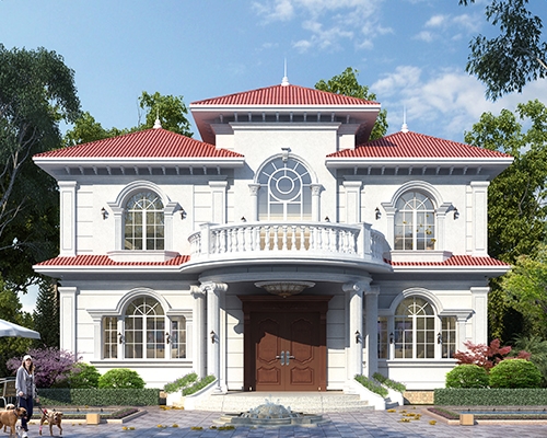 AT2922時尚奢華帶堂屋二層法式風格小別墅全套建筑設(shè)計施工圖紙14.5x15M