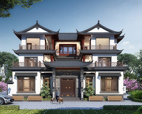傳承國風中式建筑經典——婁底新化三層中式復古四合院別墅定制案例欣賞