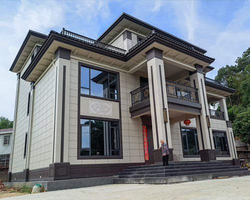 【淥口劉府】株洲淥口區(qū)南洲鎮(zhèn)帶附樓新中式三層別墅工程承建項目
